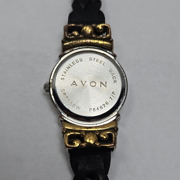 Womens Avon Watch Silver Mother Of Pearl Watch Braided Leather Band New Battery - Picture 11 of 11